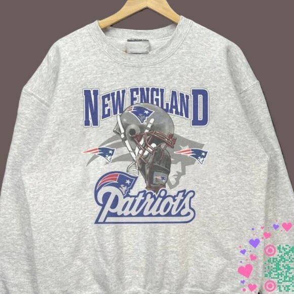 Vtg New England Patriots Football Sweatshirt, Retro NFL Patriots Shirt tee - Picture 1 of 4
